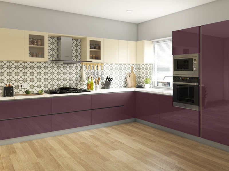 Passion Flower L-Shaped Modular Kitchen