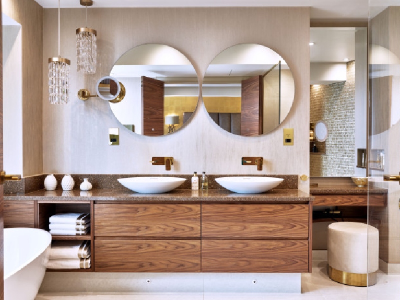 Walnut Vibes Modern Bathroom Interior Design