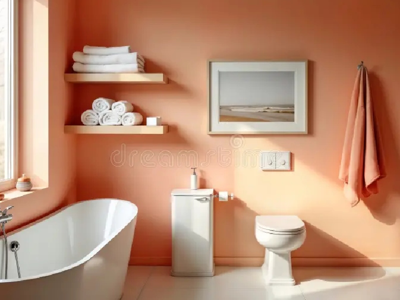 Coral Blush Soft Modern Bathroom Interior Design