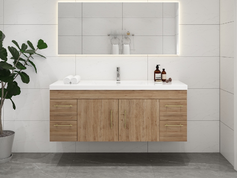 Rustic Oak Modern Bathroom Interior Design