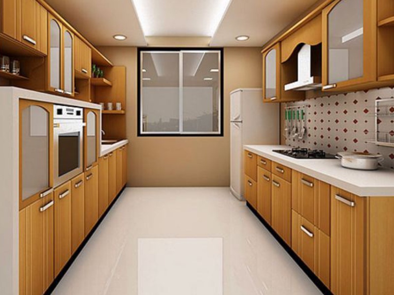 Golden Parallel Modular Kitchen